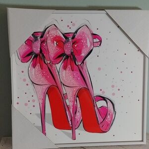 NEW High Heel Red Stilettos Glossy Glitter Framed Photo